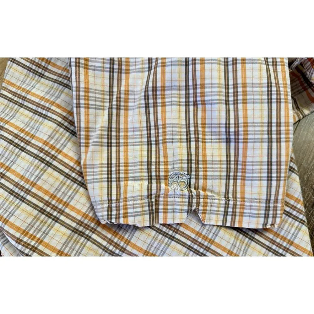 The North Face Men’s Beige Multi Color‎ Plaid Short Sleeve Button Down Size XL